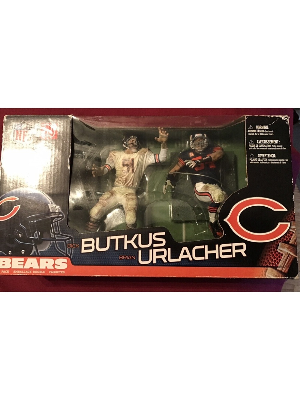 2011 McFarlane Chicago Bears Dick Butkus Brian Urlacher Action Figures 2 Pk New
